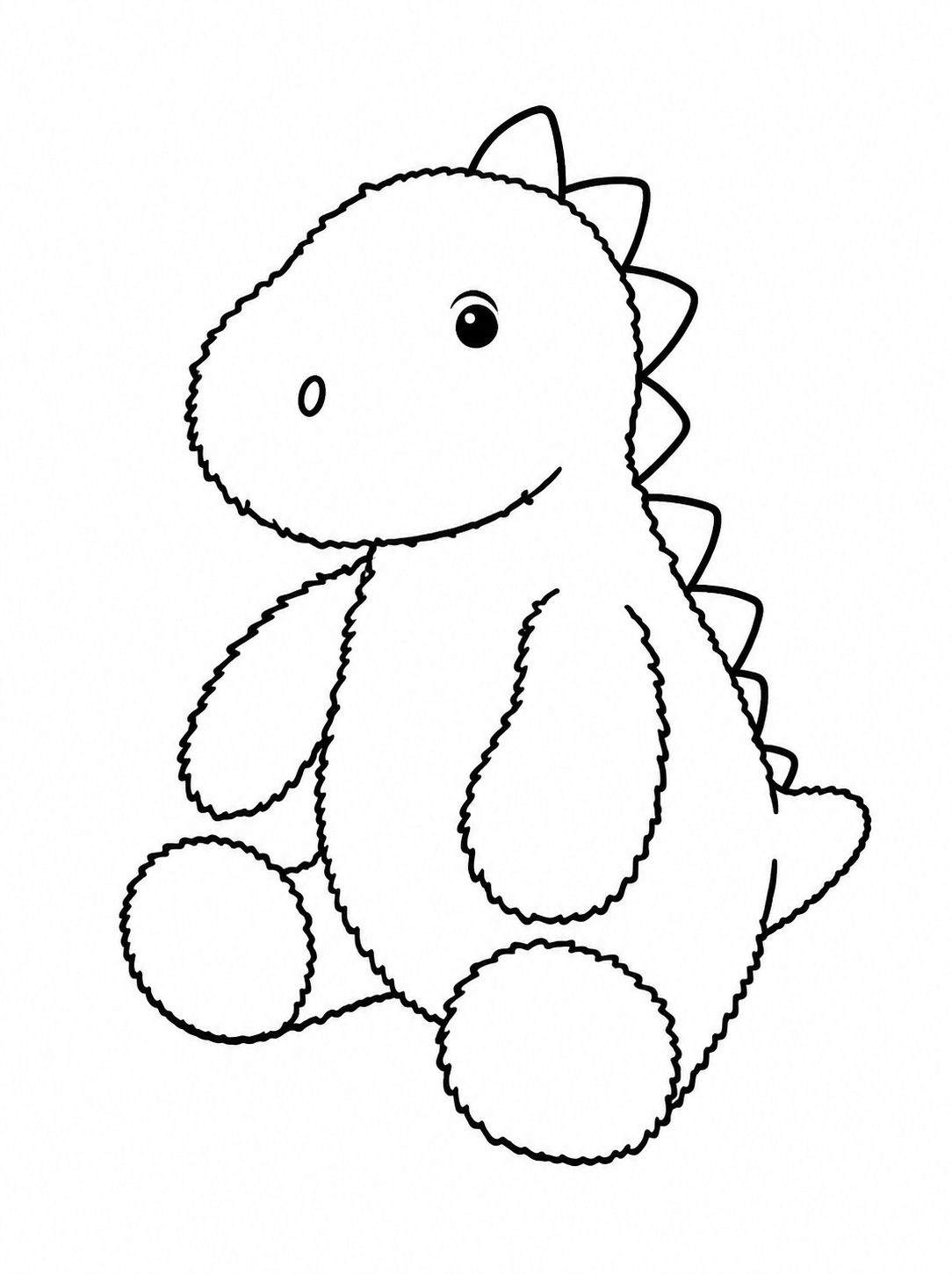 The same dinosaur as a printable coloring page
